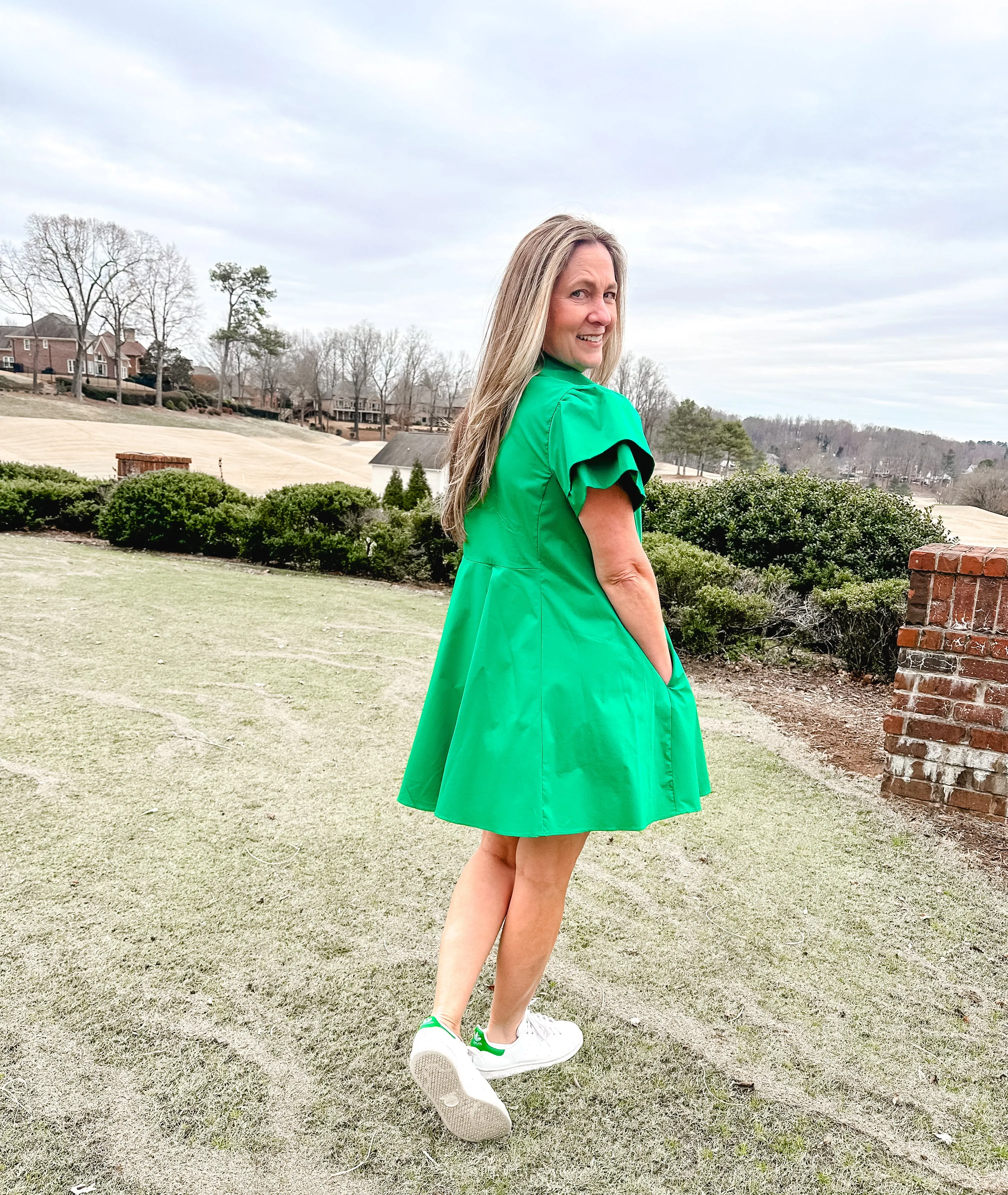 Green Peplum Dress