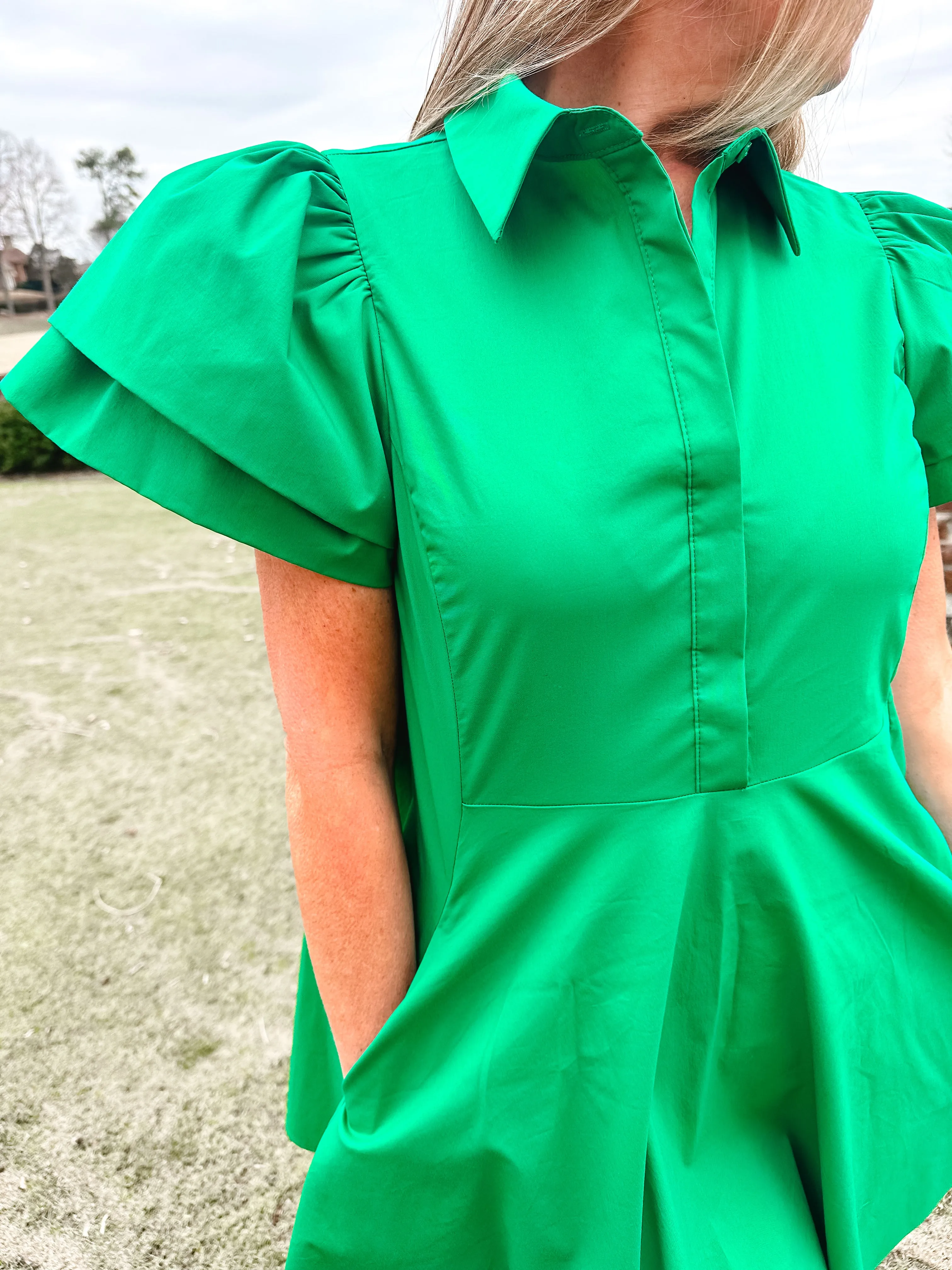Green Peplum Dress