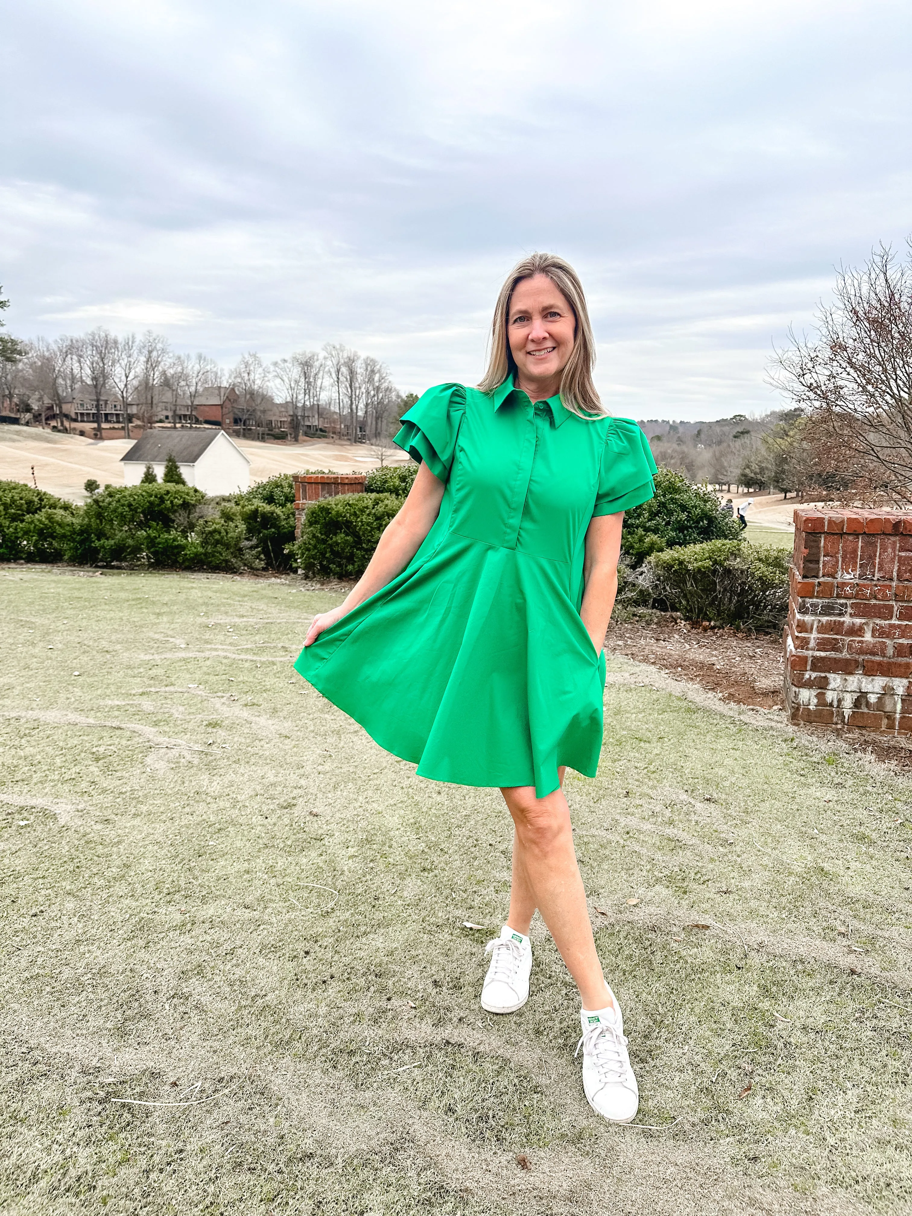 Green Peplum Dress
