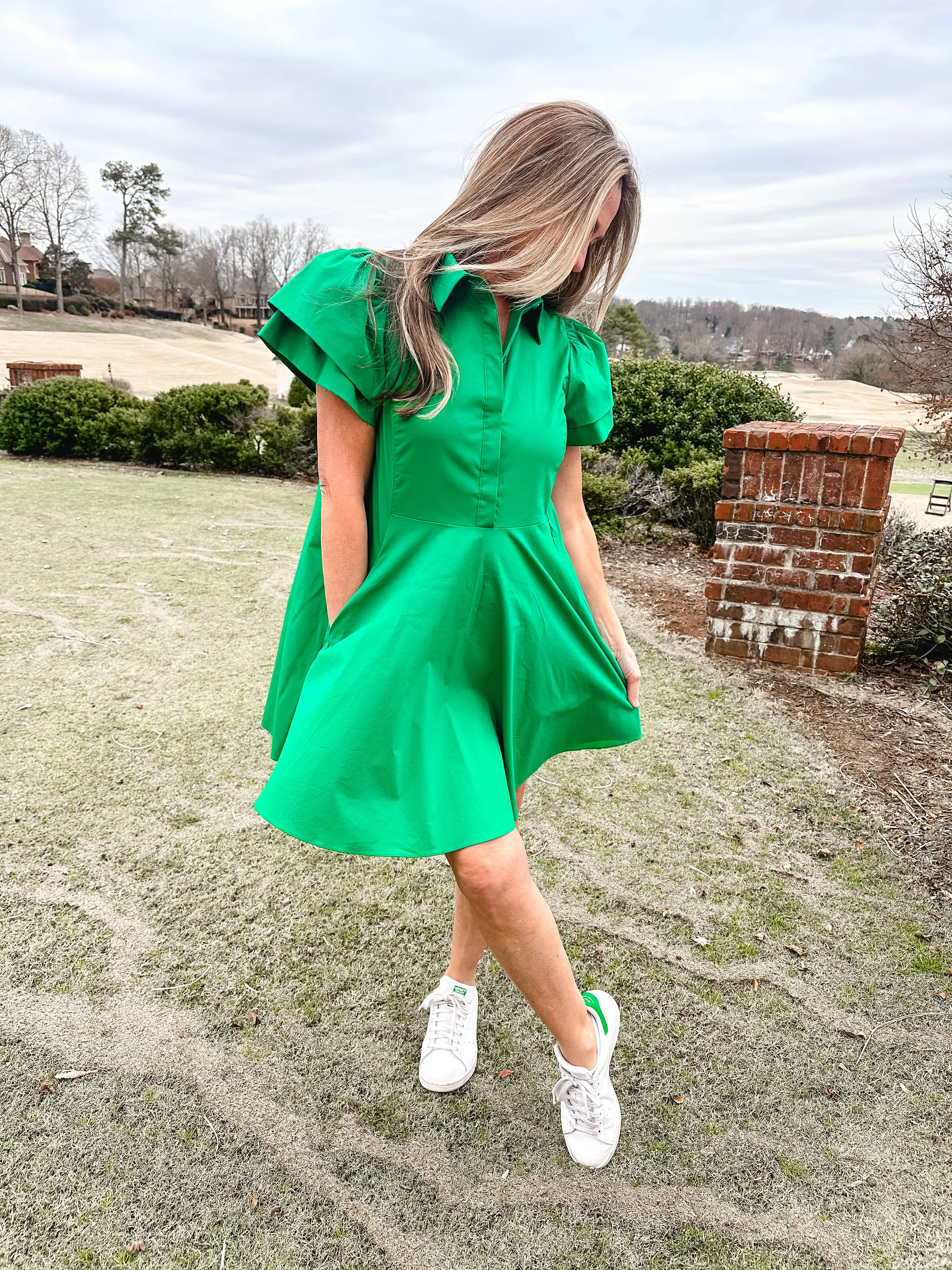 Green Peplum Dress