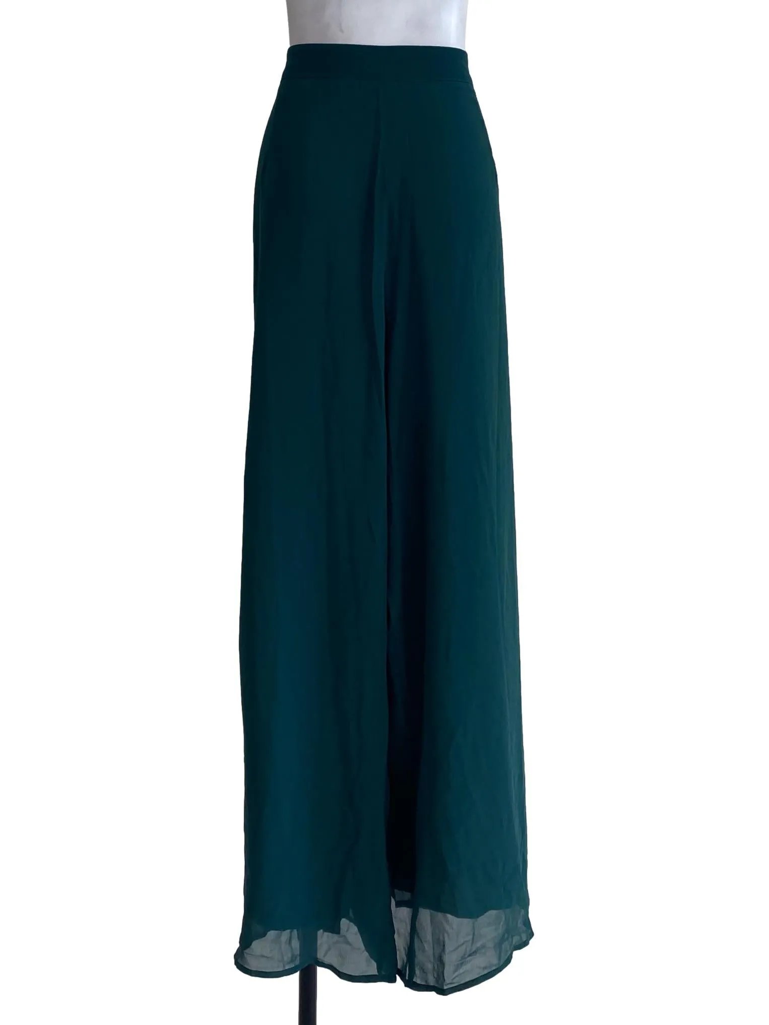Green Plain Wide Pants