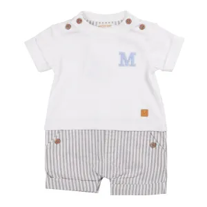 Greige Pinstripe Romper