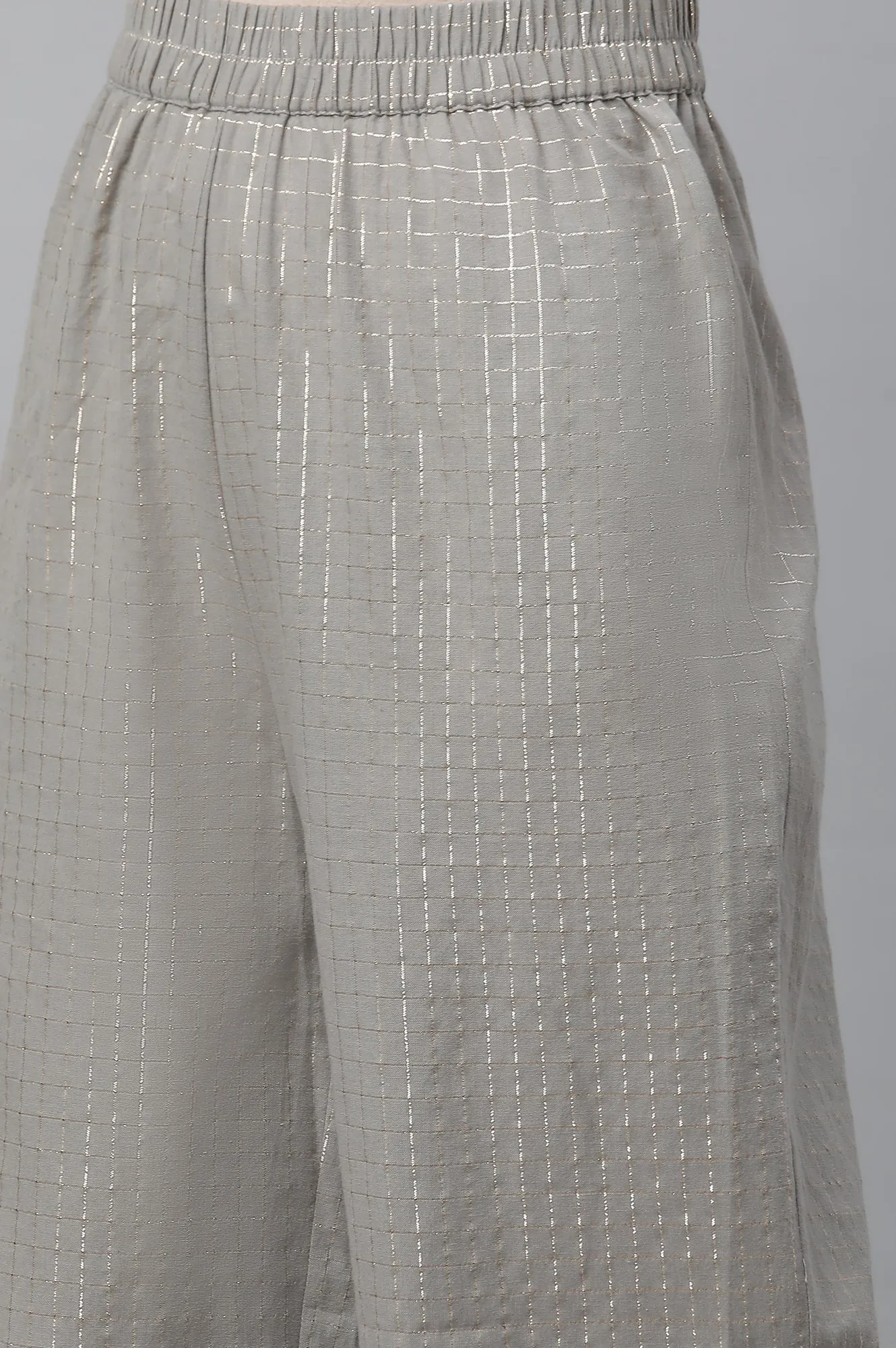 Grey Embellished Kurta, Pants & Dupatta