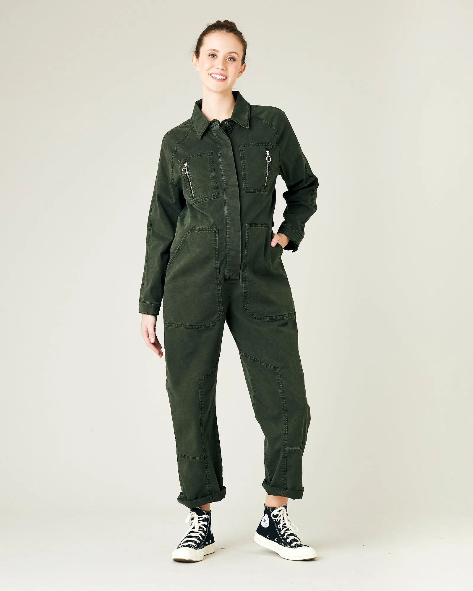 Hallie Sea Green Cotton Coverall