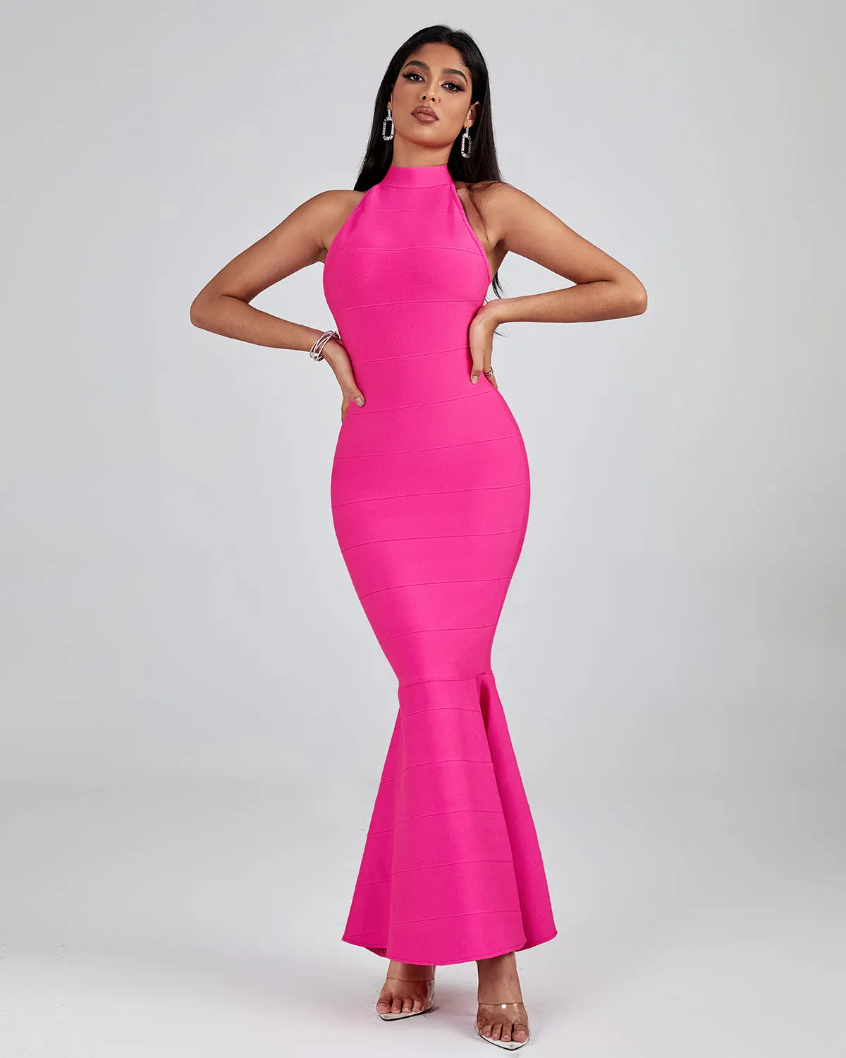 Halter Maxi Bandage Fishtail Dress
