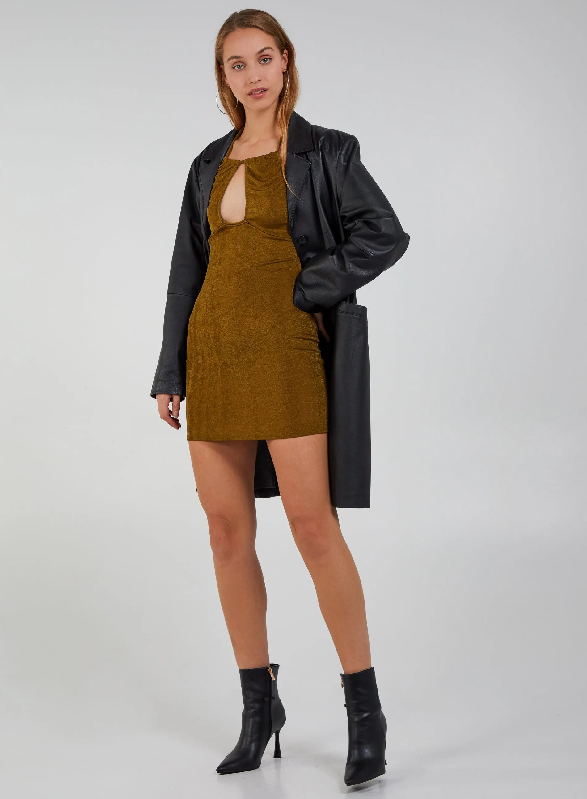 Halter Neck Slinky Mini Dress