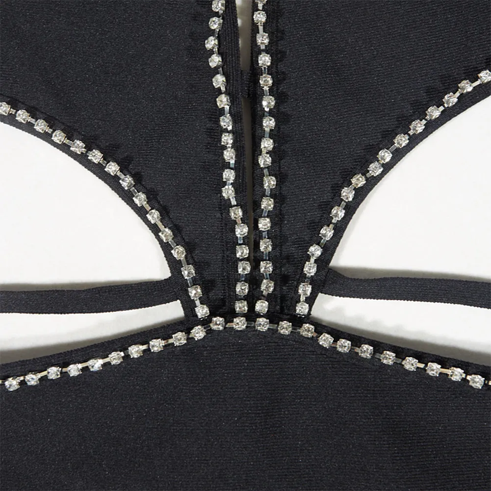 Halter Sleeveless Sexy Mini Bandage Dress PZC2498