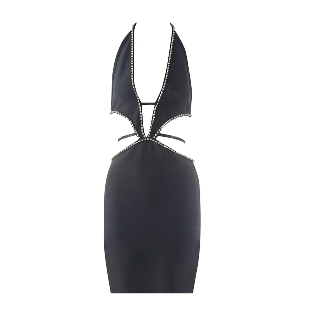 Halter Sleeveless Sexy Mini Bandage Dress PZC2498