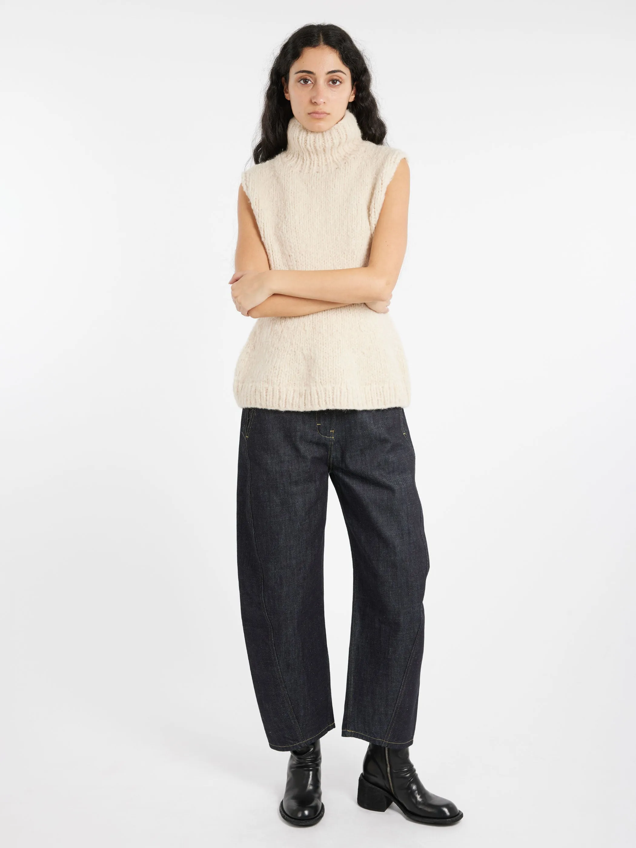 Handknit Peplum Shell