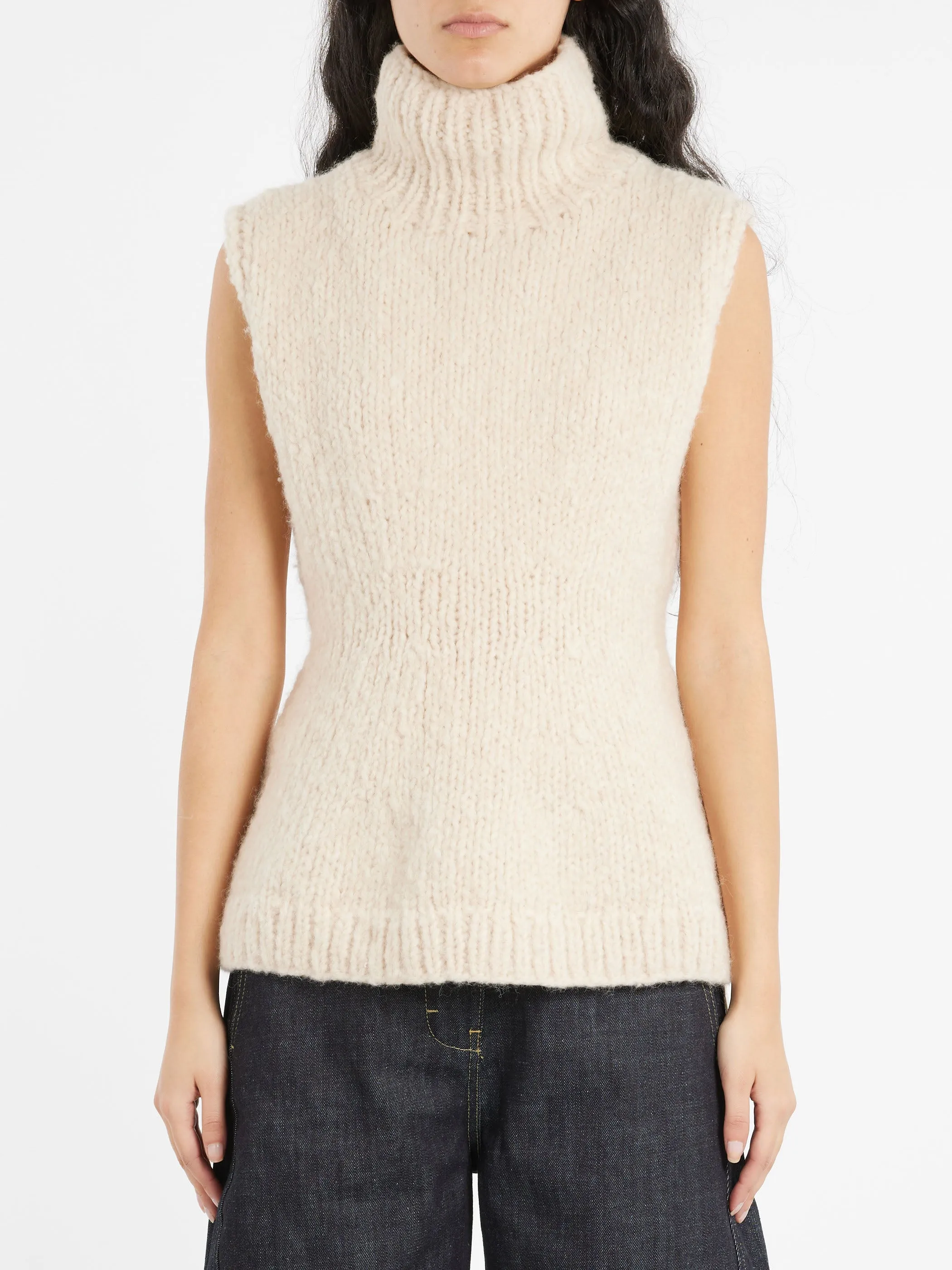 Handknit Peplum Shell