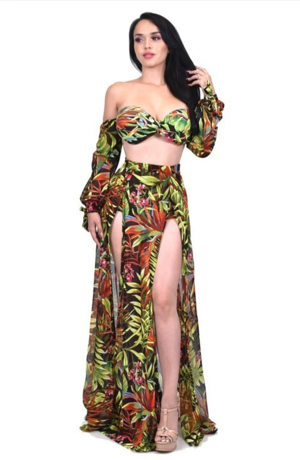 Hawaiian Doll Crop & Skirt Set