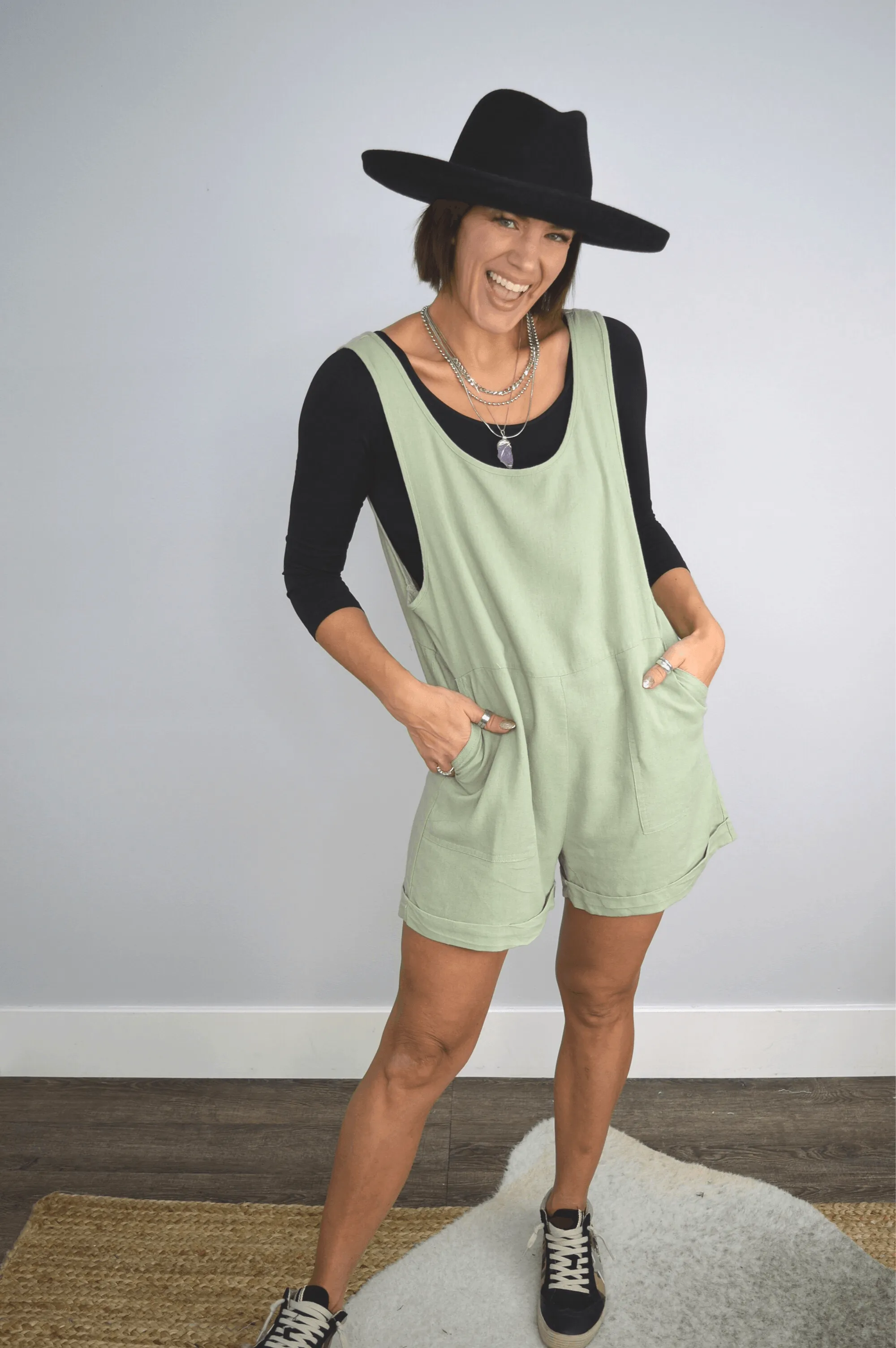 Hazel Blues® | Harlee Linen Romper