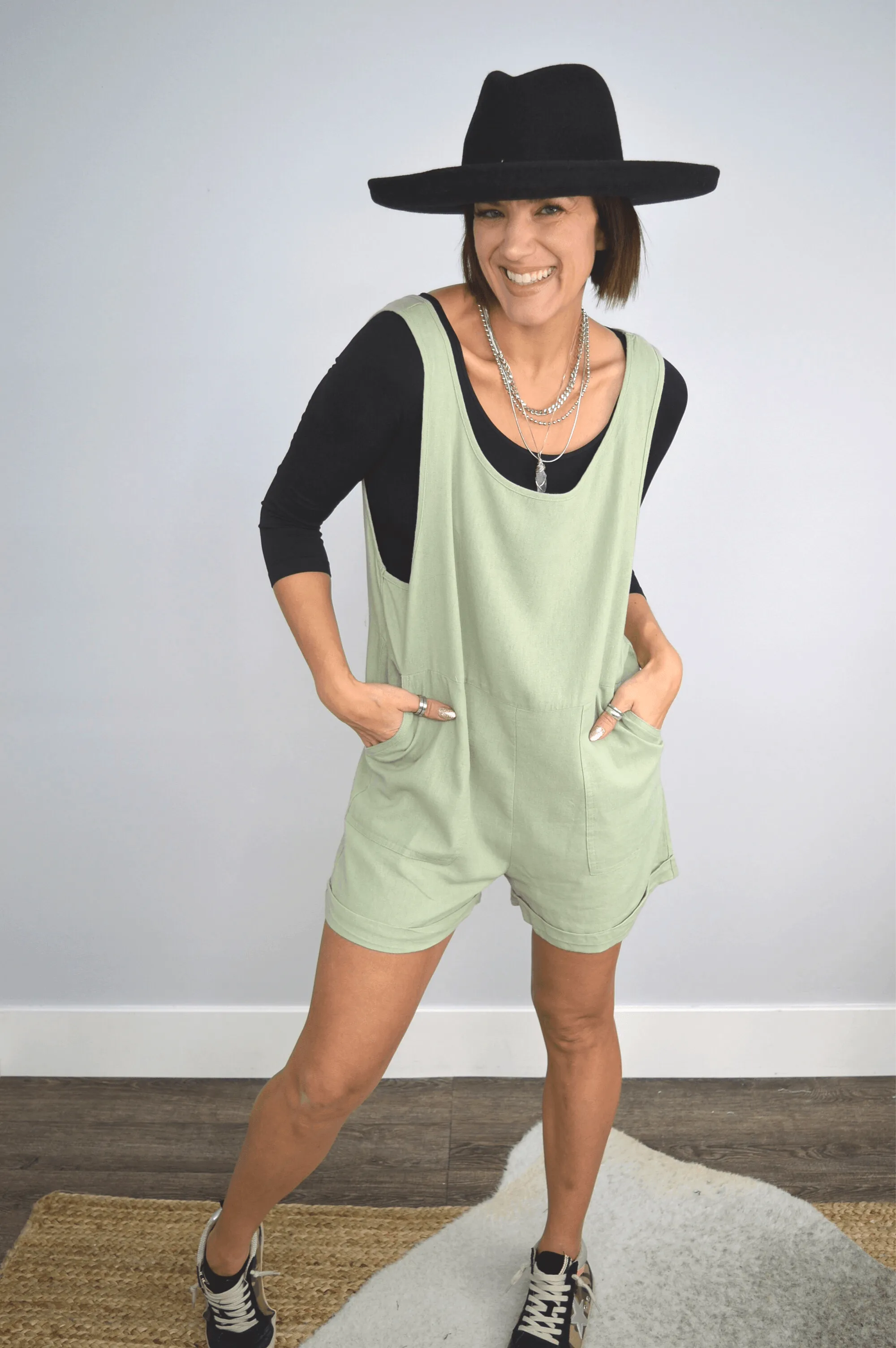 Hazel Blues® | Harlee Linen Romper