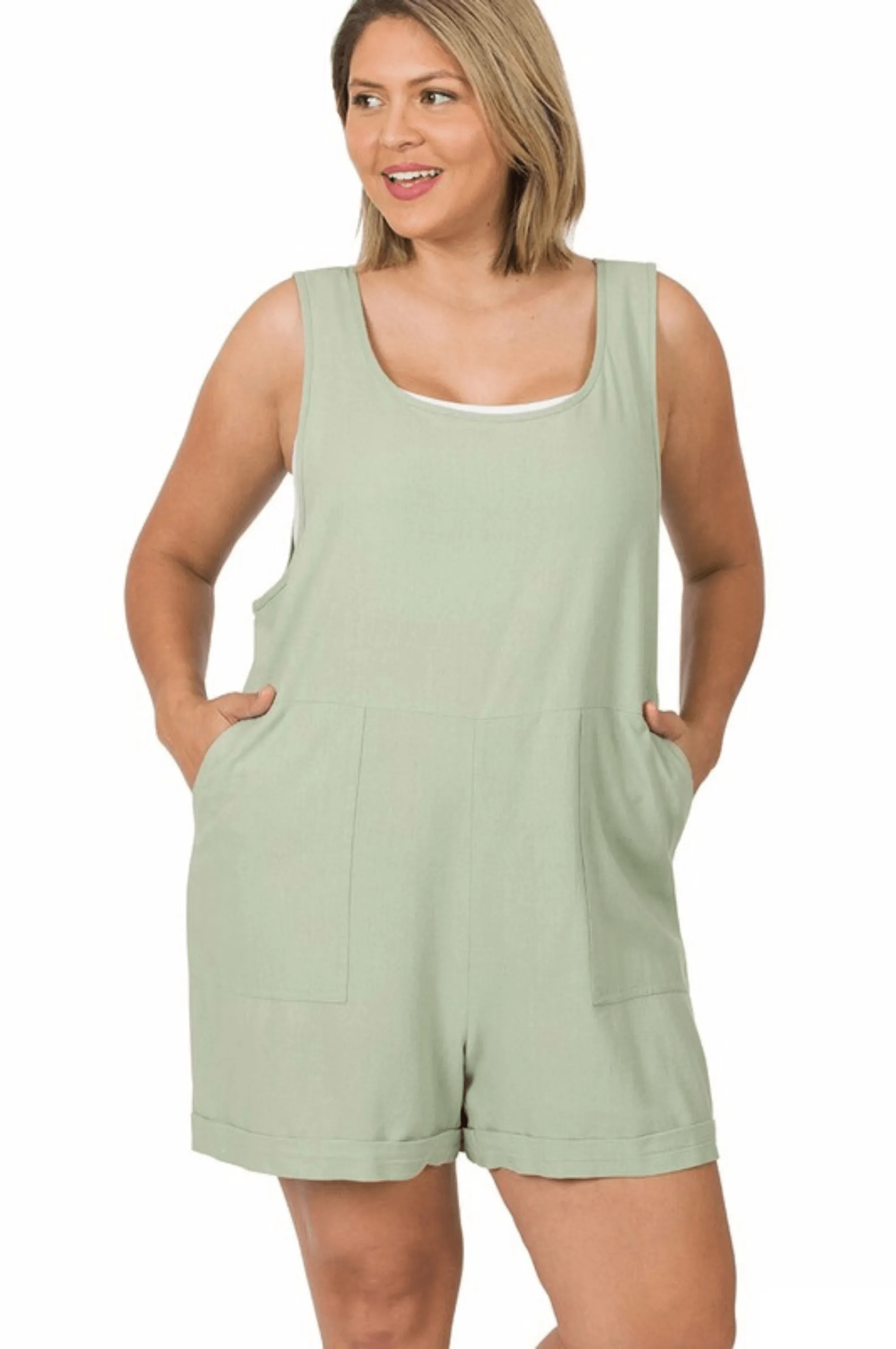 Hazel Blues® | Harlee Linen Romper