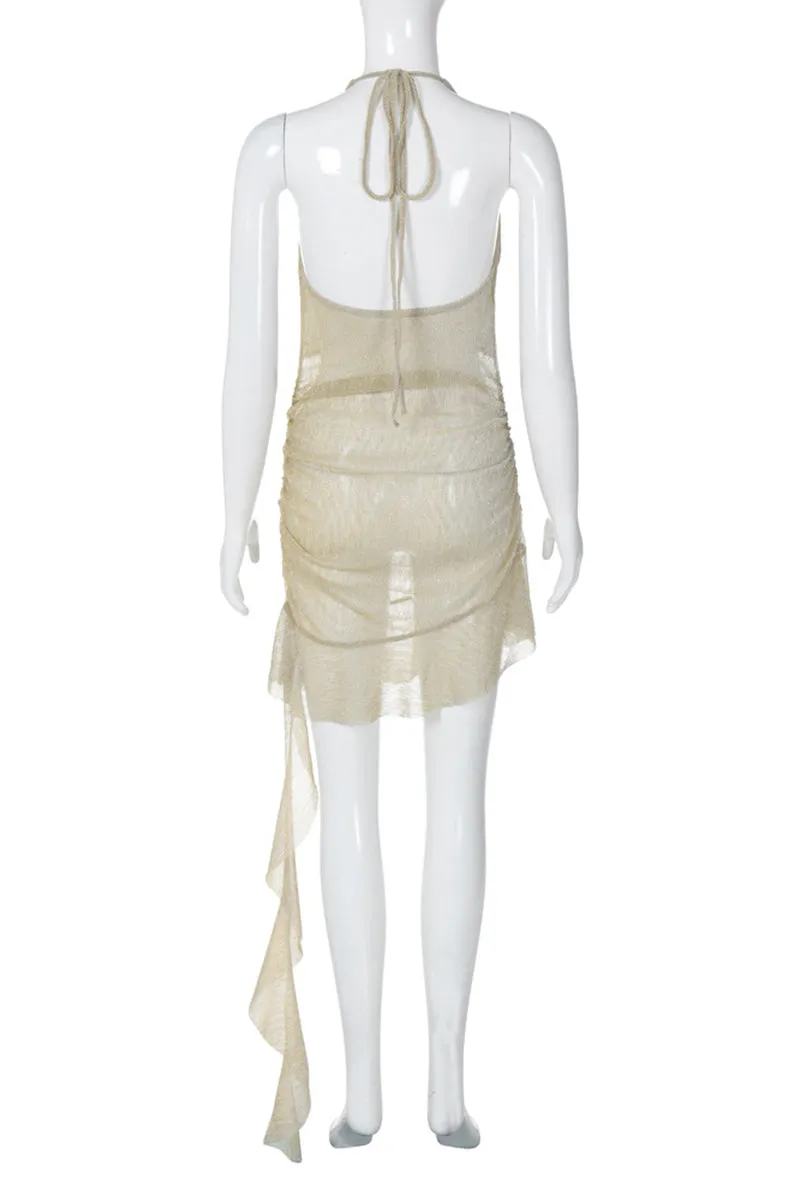 HBO2164 Cowl Neck Mini Dress