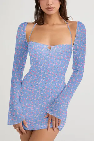 HBP3010 Wide Square Neck Mini Dress