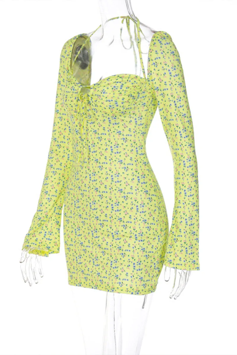 HBP3010 Wide Square Neck Mini Dress