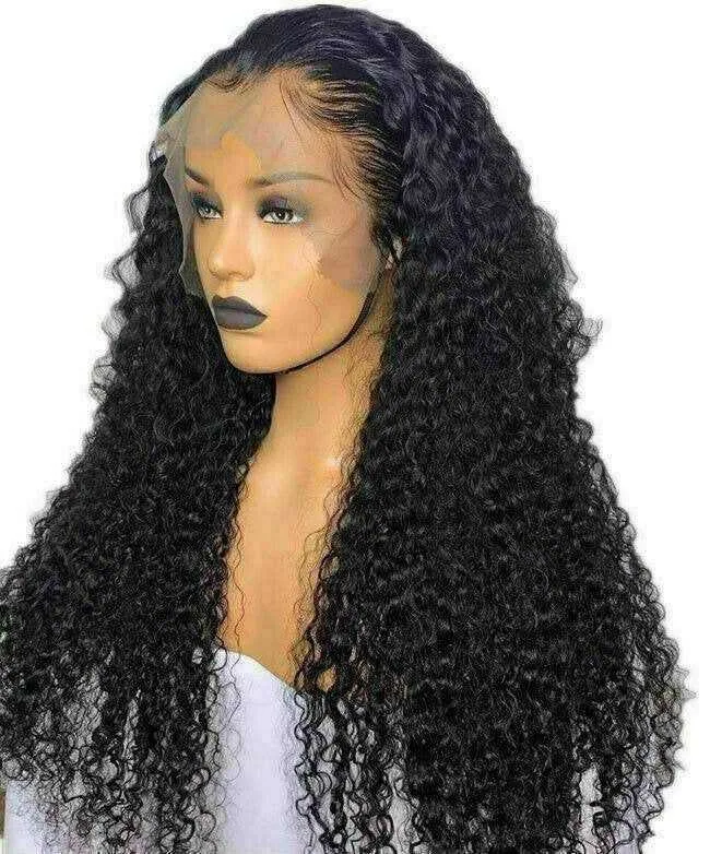 HD Transparent Lace Wig Long Length Curly Wave Human Hair Wigs