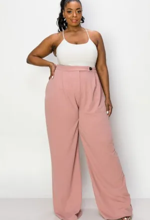 HIGH WAIST WIDE LEG TROUSER| CURVY |
