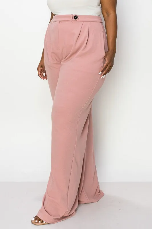 HIGH WAIST WIDE LEG TROUSER| CURVY |