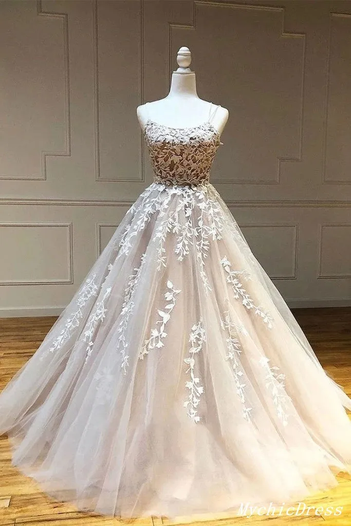 Hot Lace 2024 Prom Dresses Champagne Backless Long Evening Dress