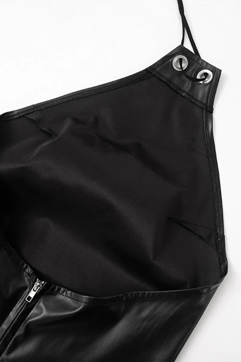 HTP1092 Solid Leather Tank Top