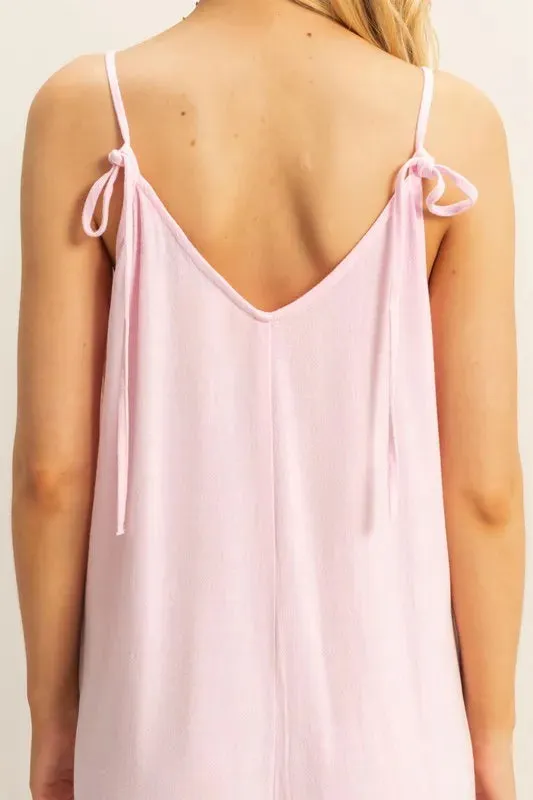 HYFVE V-Neck Pocket Detail Side Tie Hem Romper