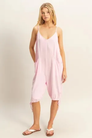 HYFVE V-Neck Pocket Detail Side Tie Hem Romper