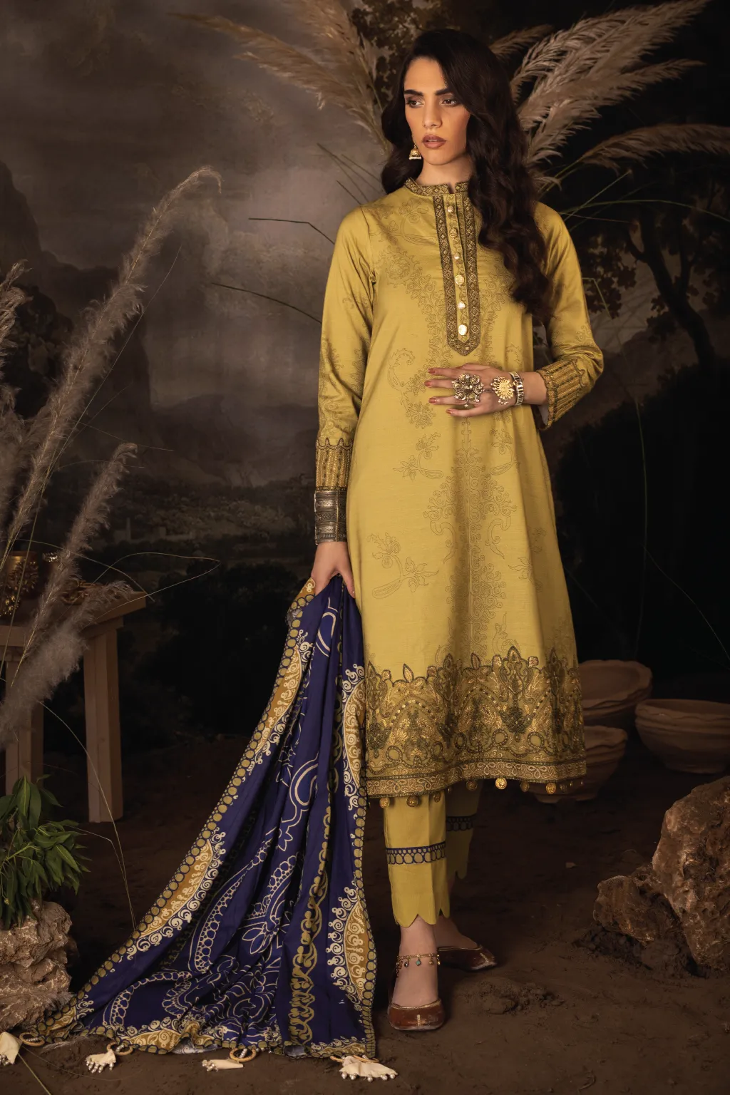 ILC-01 RAUHAH-3PC | Iznik Zarafshan Linen Collection 2021 | Unstitched Embroidered Linen Organza Suits