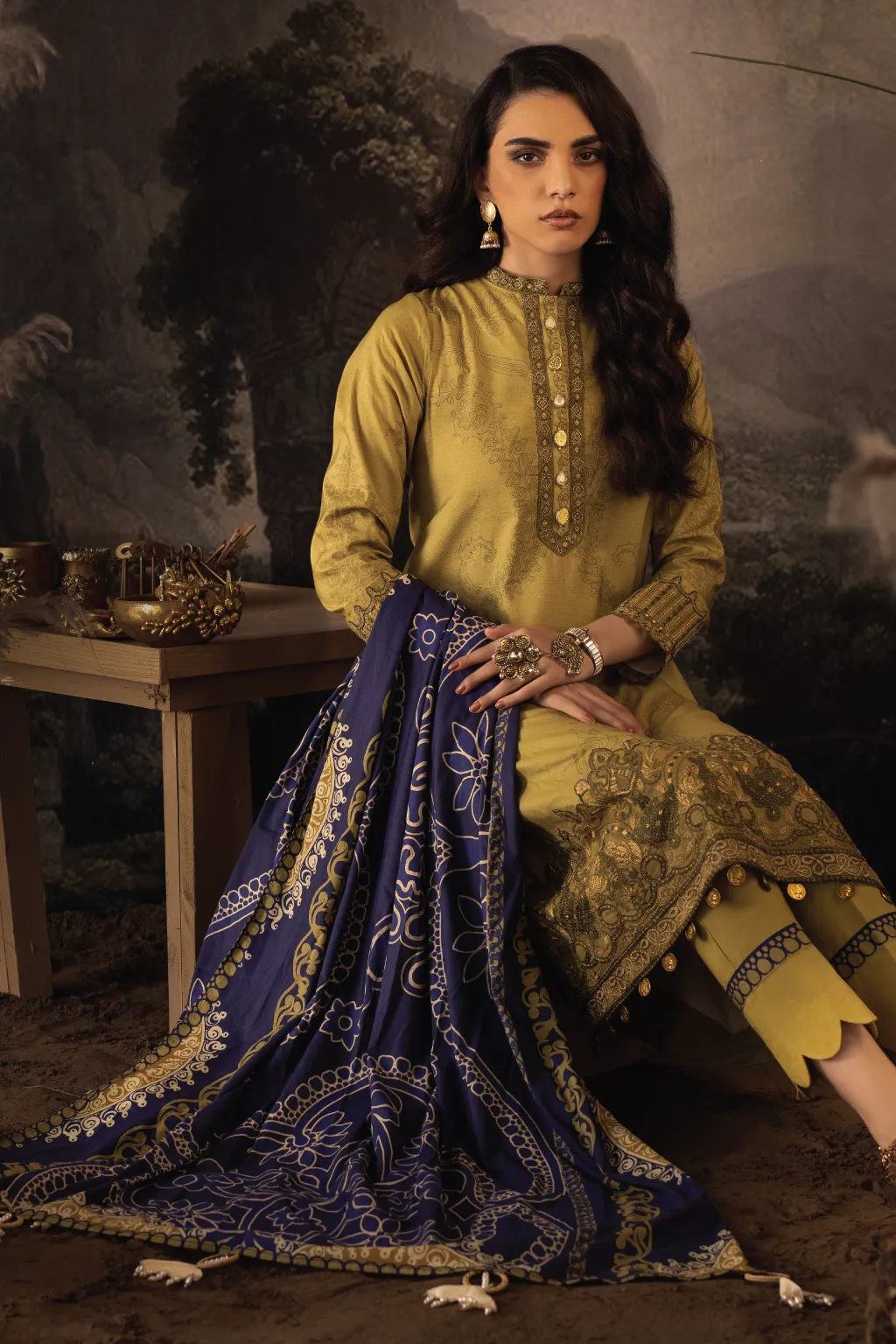 ILC-01 RAUHAH-3PC | Iznik Zarafshan Linen Collection 2021 | Unstitched Embroidered Linen Organza Suits