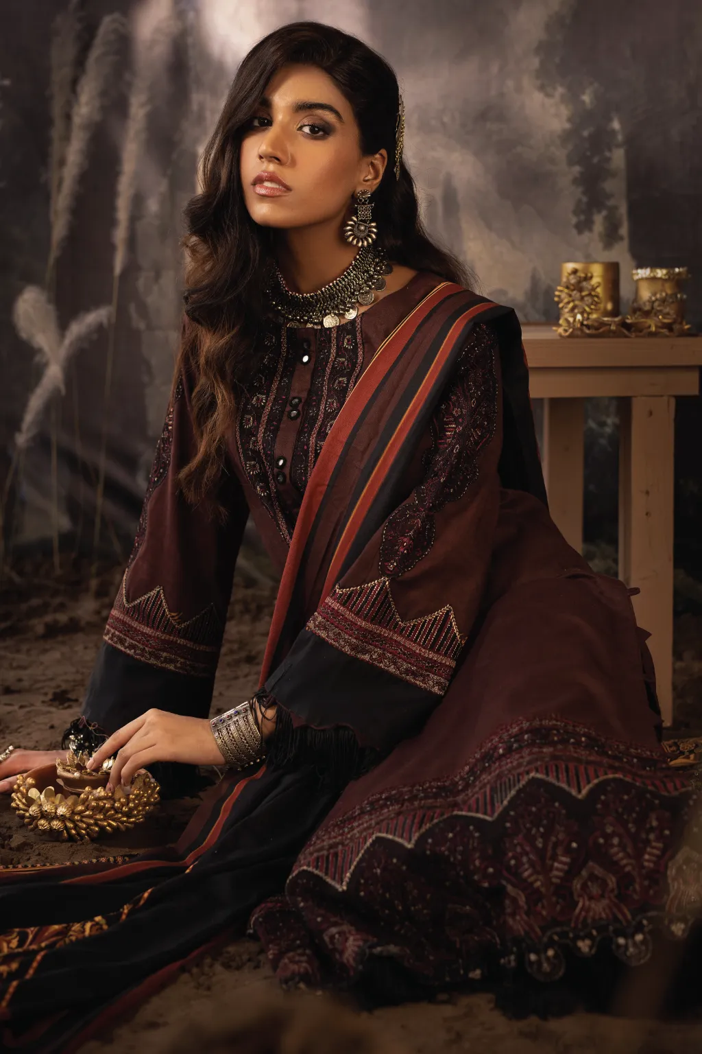 ILC-09 IBA -3PC | Iznik Zarafshan Linen Collection 2021 | Unstitched Embroidered Linen Organza Suits