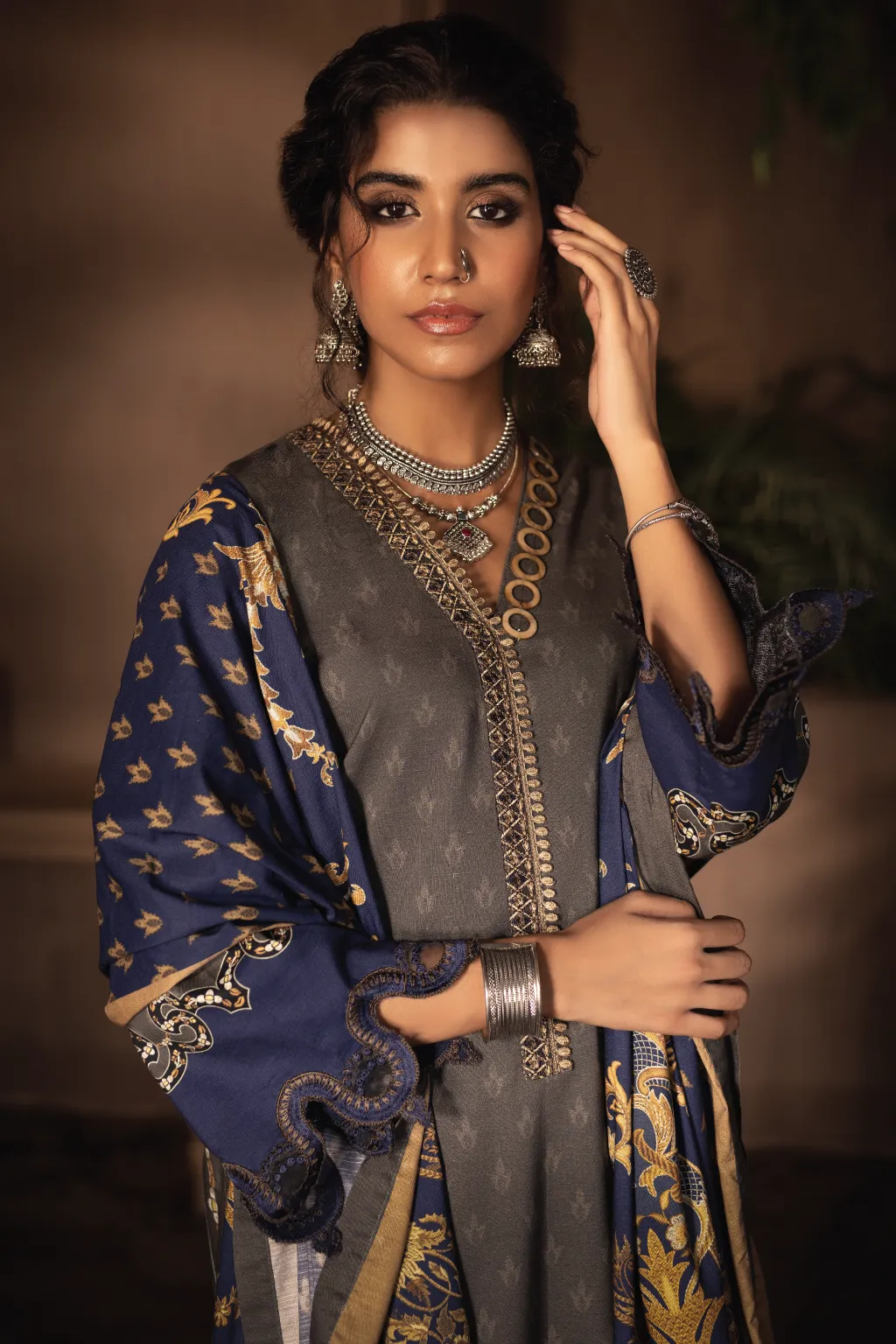 ILC-12 ANIZA -3PC | Iznik Zarafshan Linen Collection 2021 | Unstitched Embroidered Linen Organza Suits