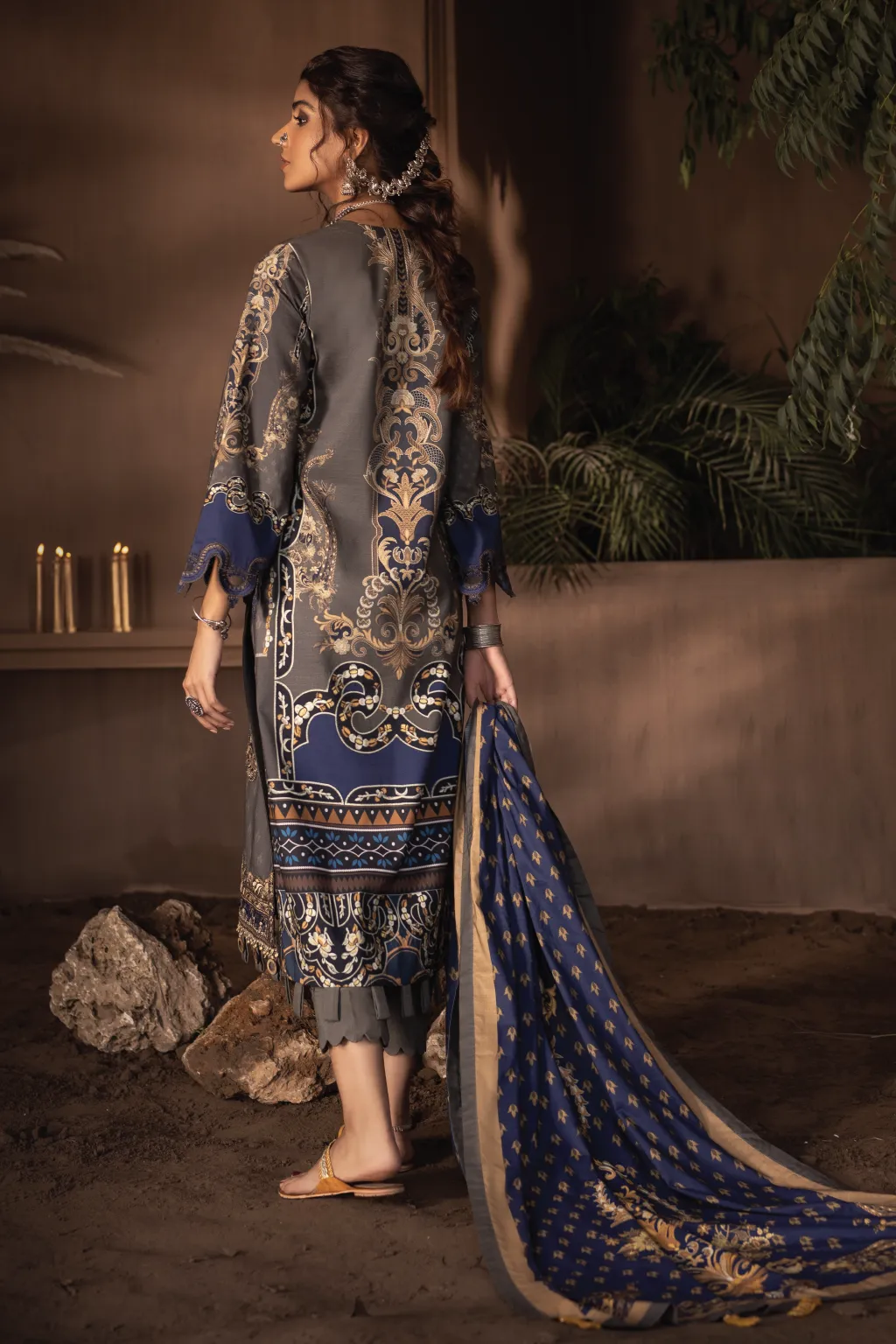 ILC-12 ANIZA -3PC | Iznik Zarafshan Linen Collection 2021 | Unstitched Embroidered Linen Organza Suits