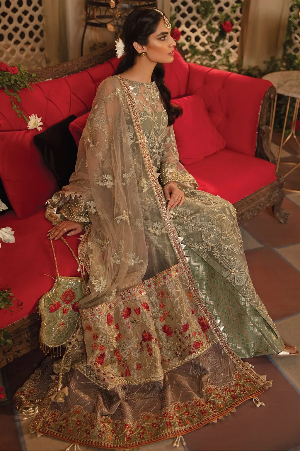 IMC-09 REVERIE-3PC | Iznik Meraki Luxury Chiffon Collection 2021 | Unstitched Embroidered Luxury Chiffon Suits