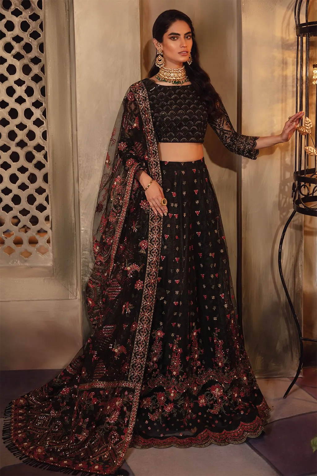 IMC-10 ROCOCO-3PC | Iznik Meraki Luxury Chiffon Collection 2021 | Unstitched Embroidered Luxury Chiffon Suits