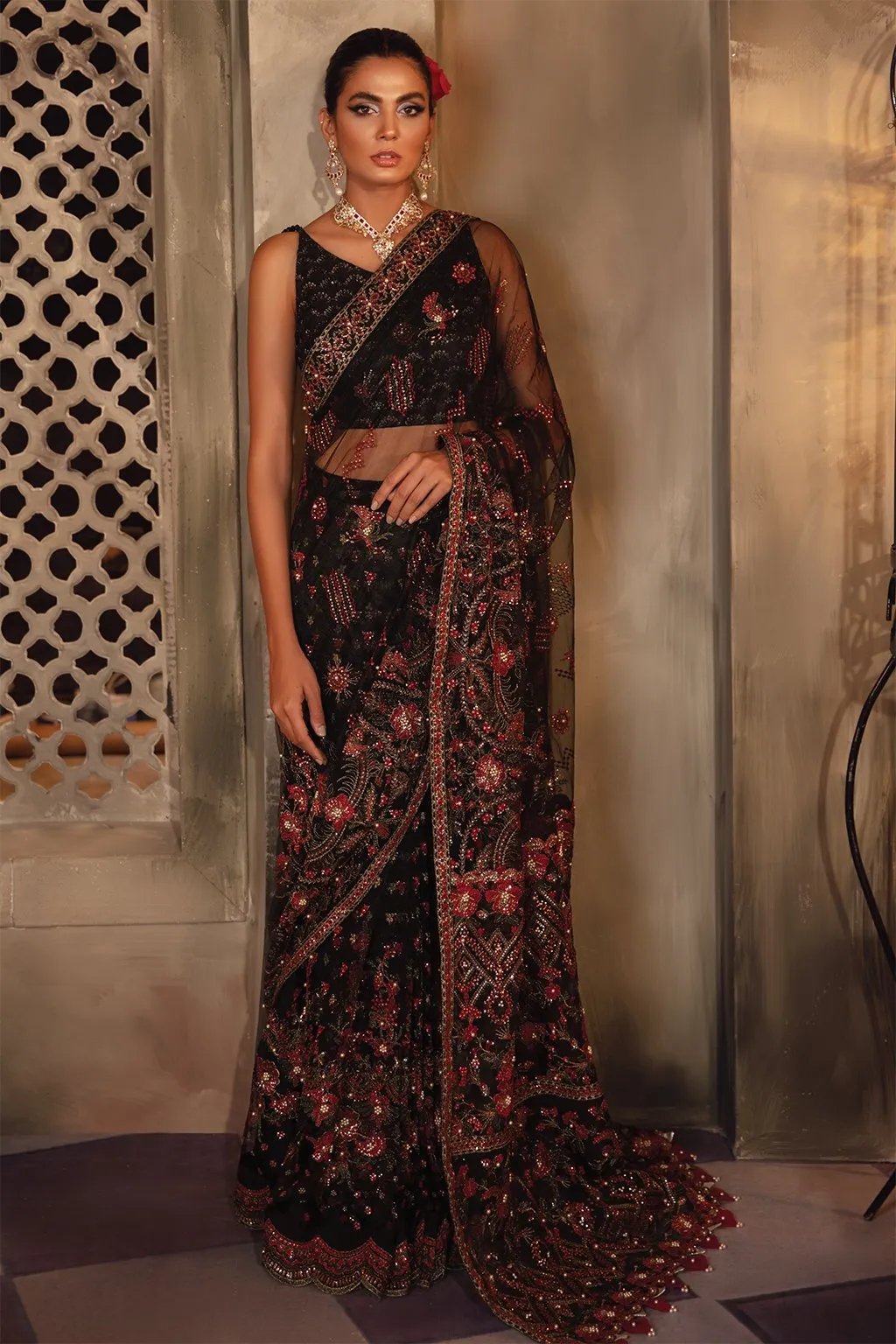 IMC-10 ROCOCO-3PC | Iznik Meraki Luxury Chiffon Collection 2021 | Unstitched Embroidered Luxury Chiffon Suits
