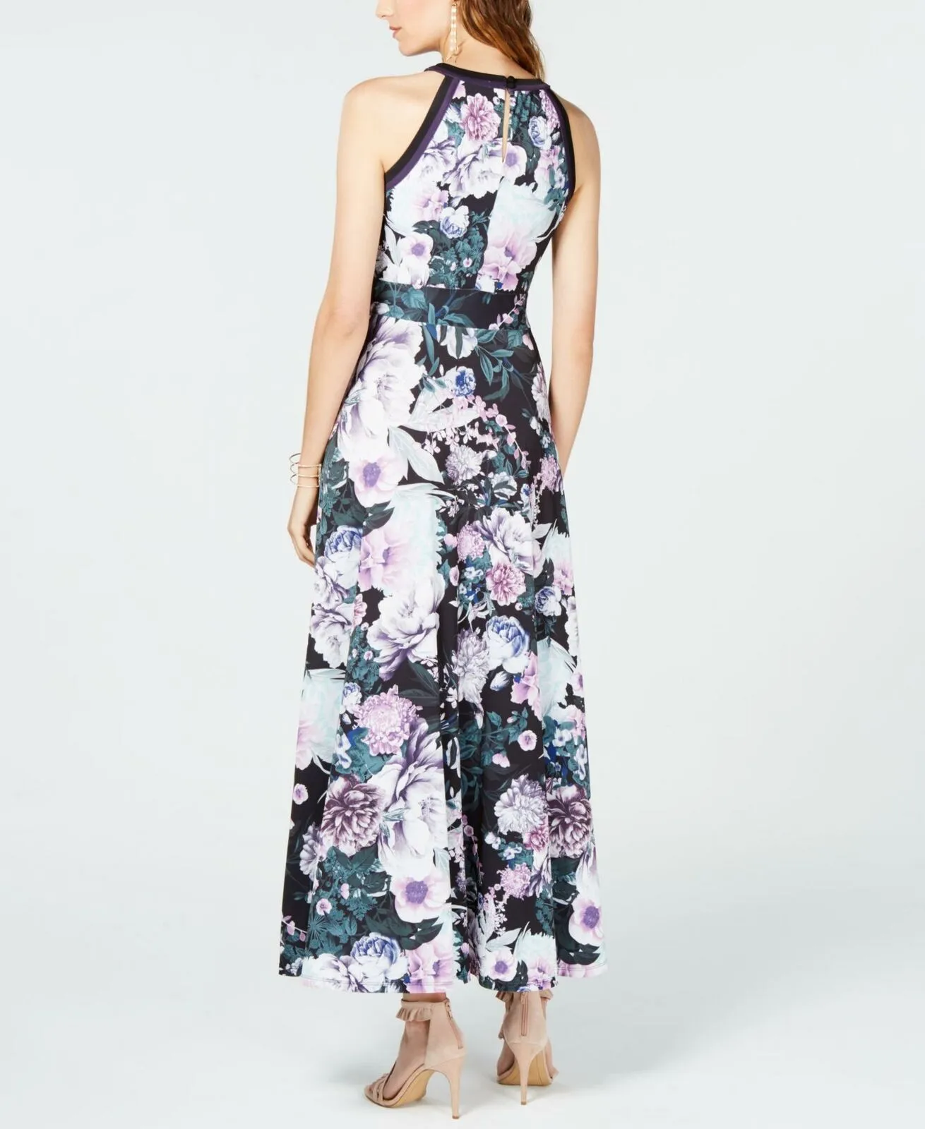 INC International Concepts Women's Floral Varsity-Stripe Maxi Dress
