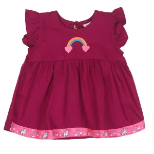 Infants Girls Embroidered Top Flamingo Embroidery - Magenta | Bachaa Party Baby Clothes Girls Tops & T-Shirts