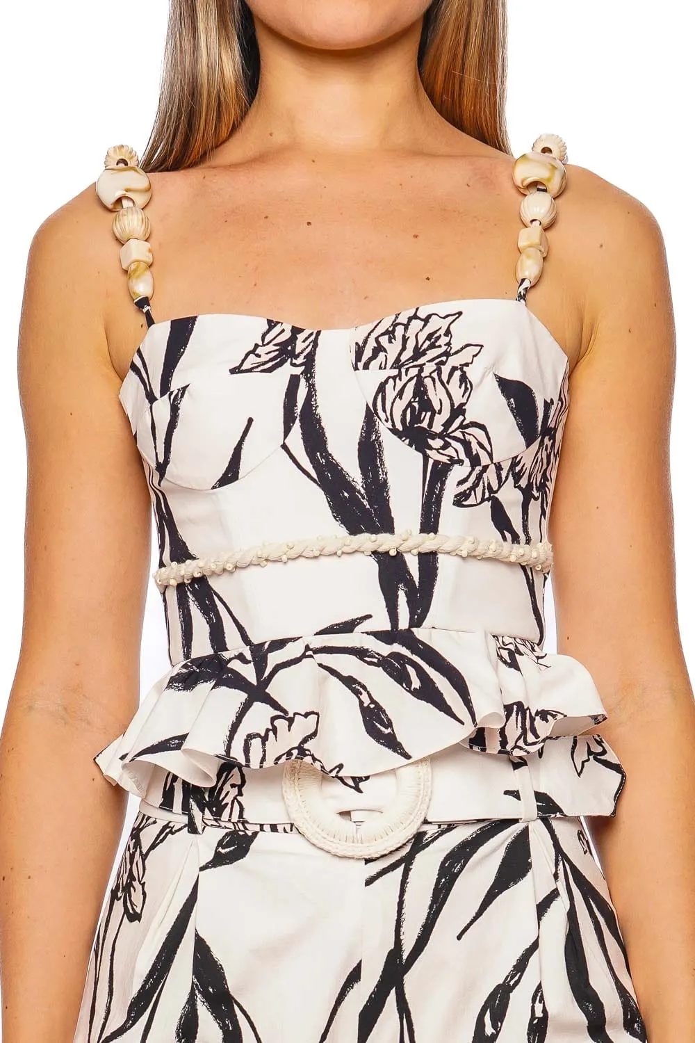 Iris Beaded Peplum Top