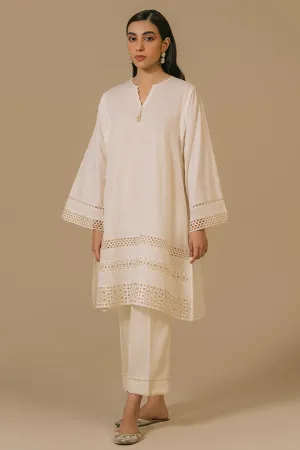 IVORY MIST-LAWN EMBROIDERED SHIRT