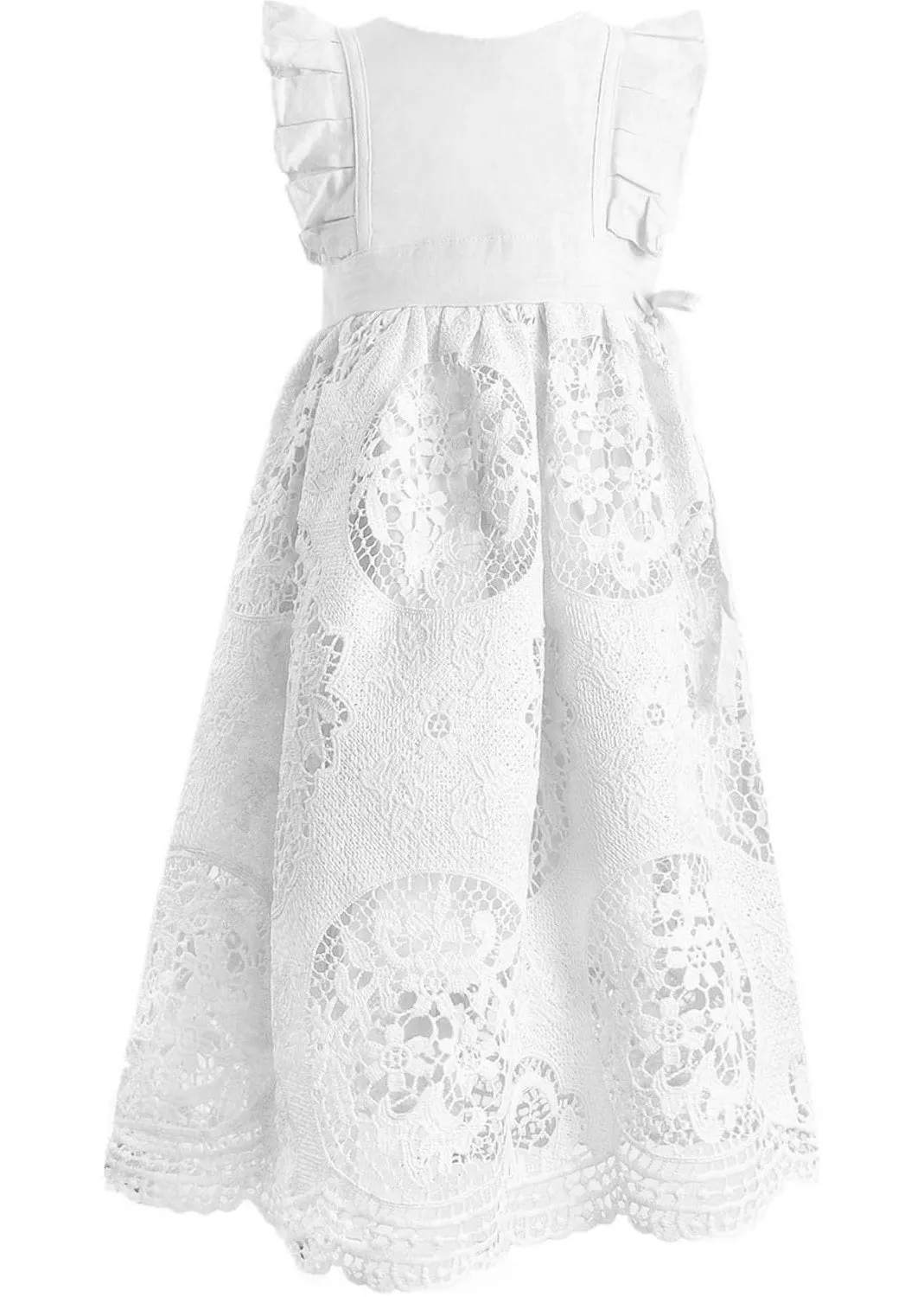 Jasmine Lace Communion Girl Dress in White
