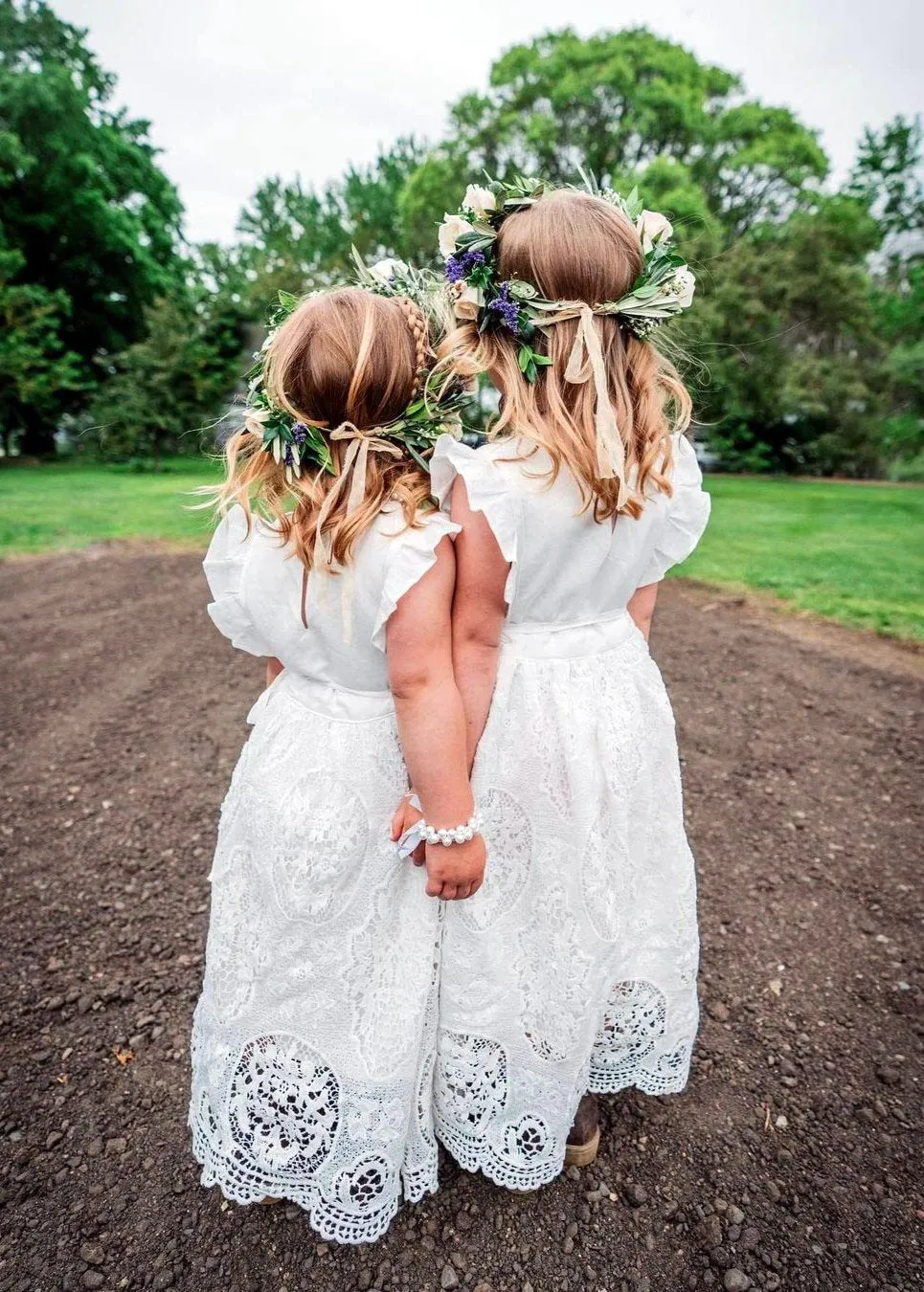 Jasmine Lace Communion Girl Dress in White