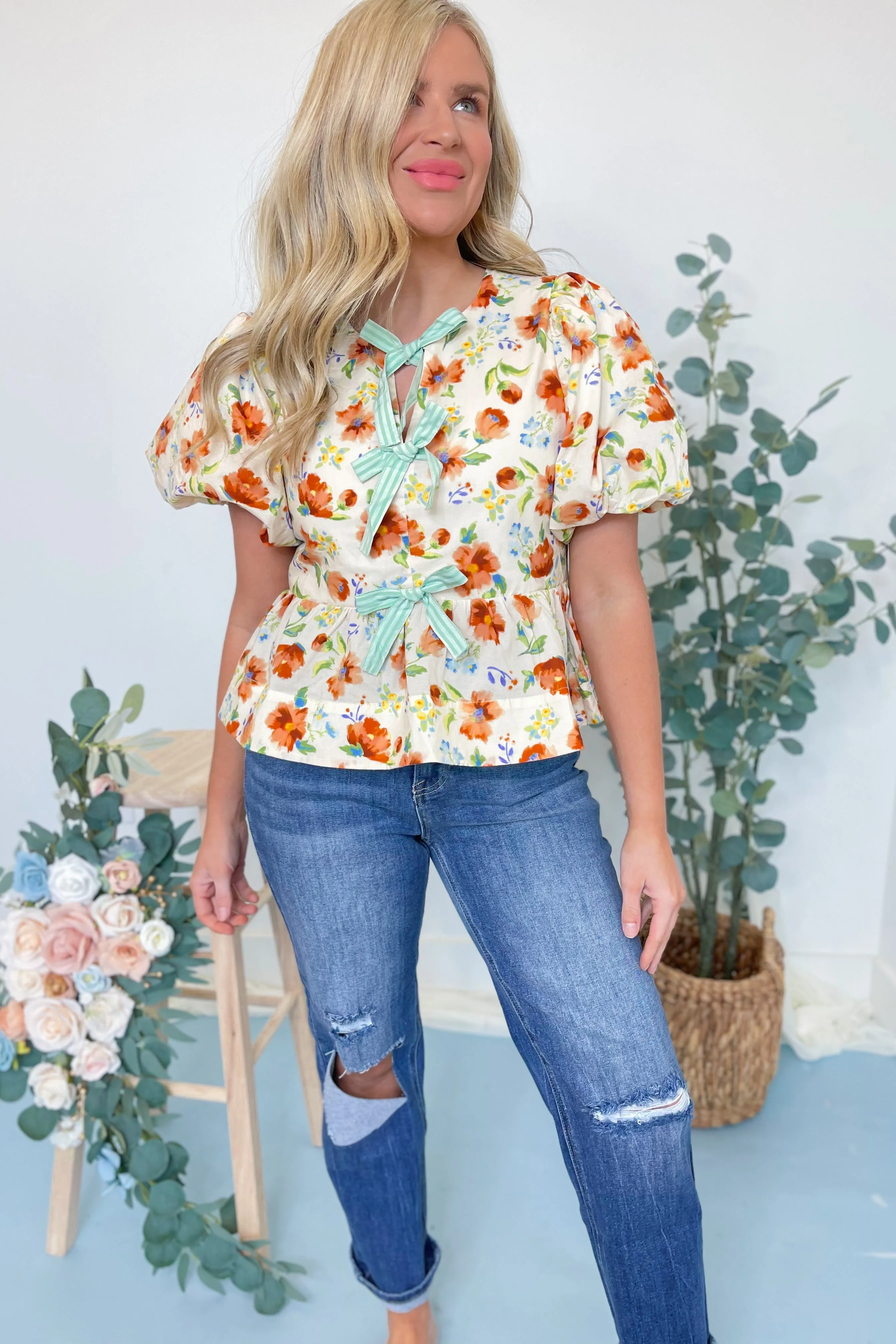 Julie Floral Peplum Top