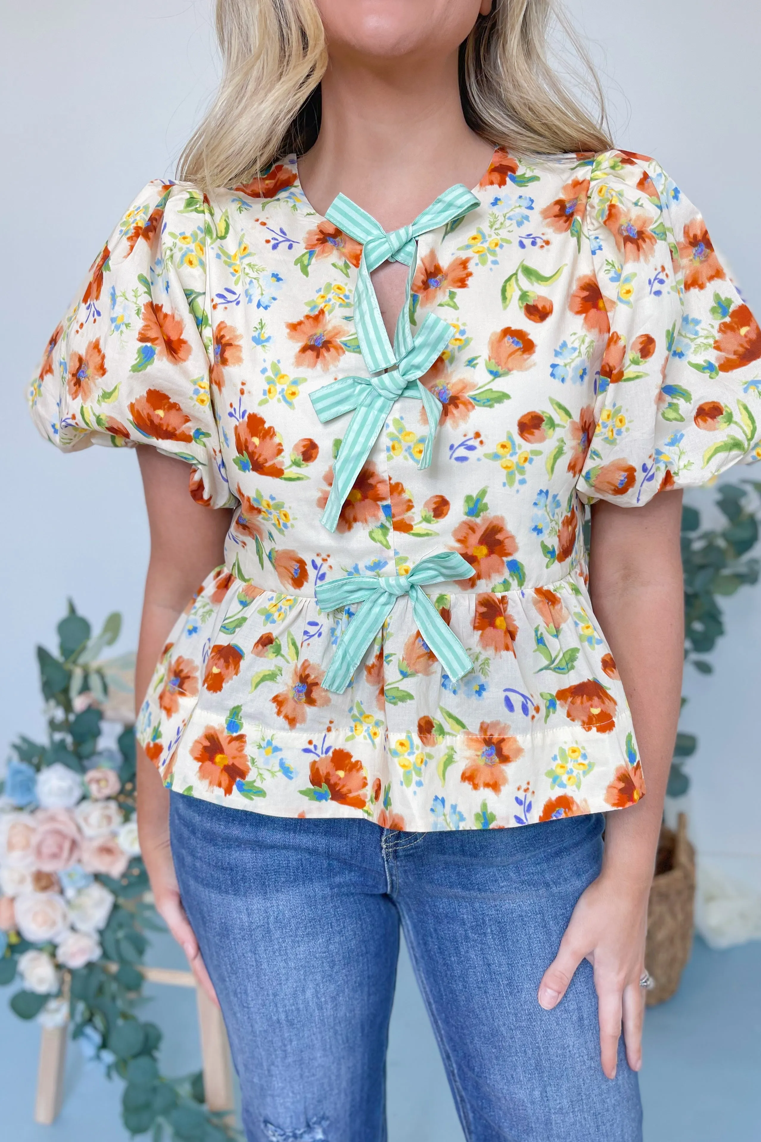 Julie Floral Peplum Top