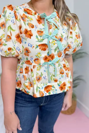 Julie Floral Peplum Top
