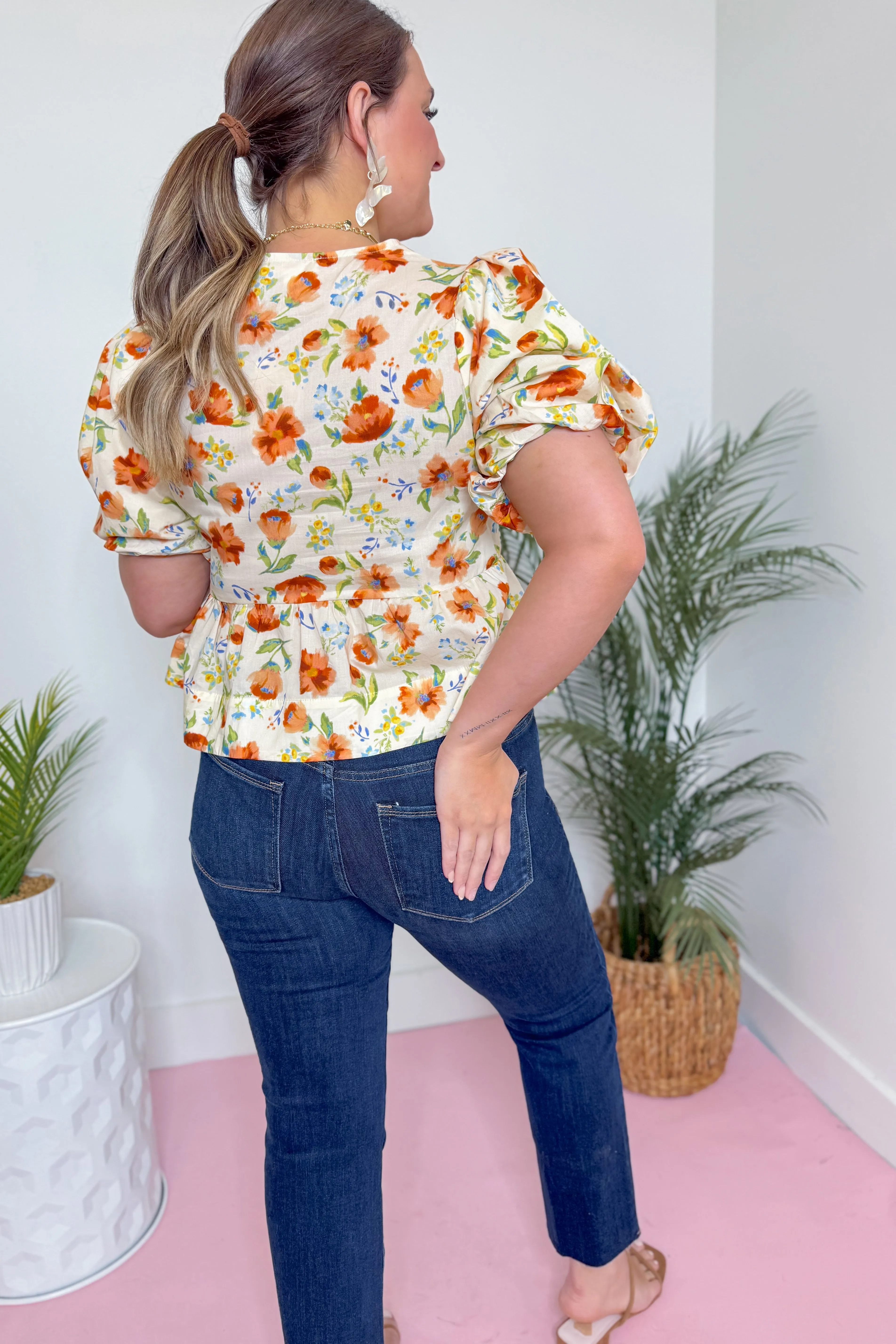 Julie Floral Peplum Top