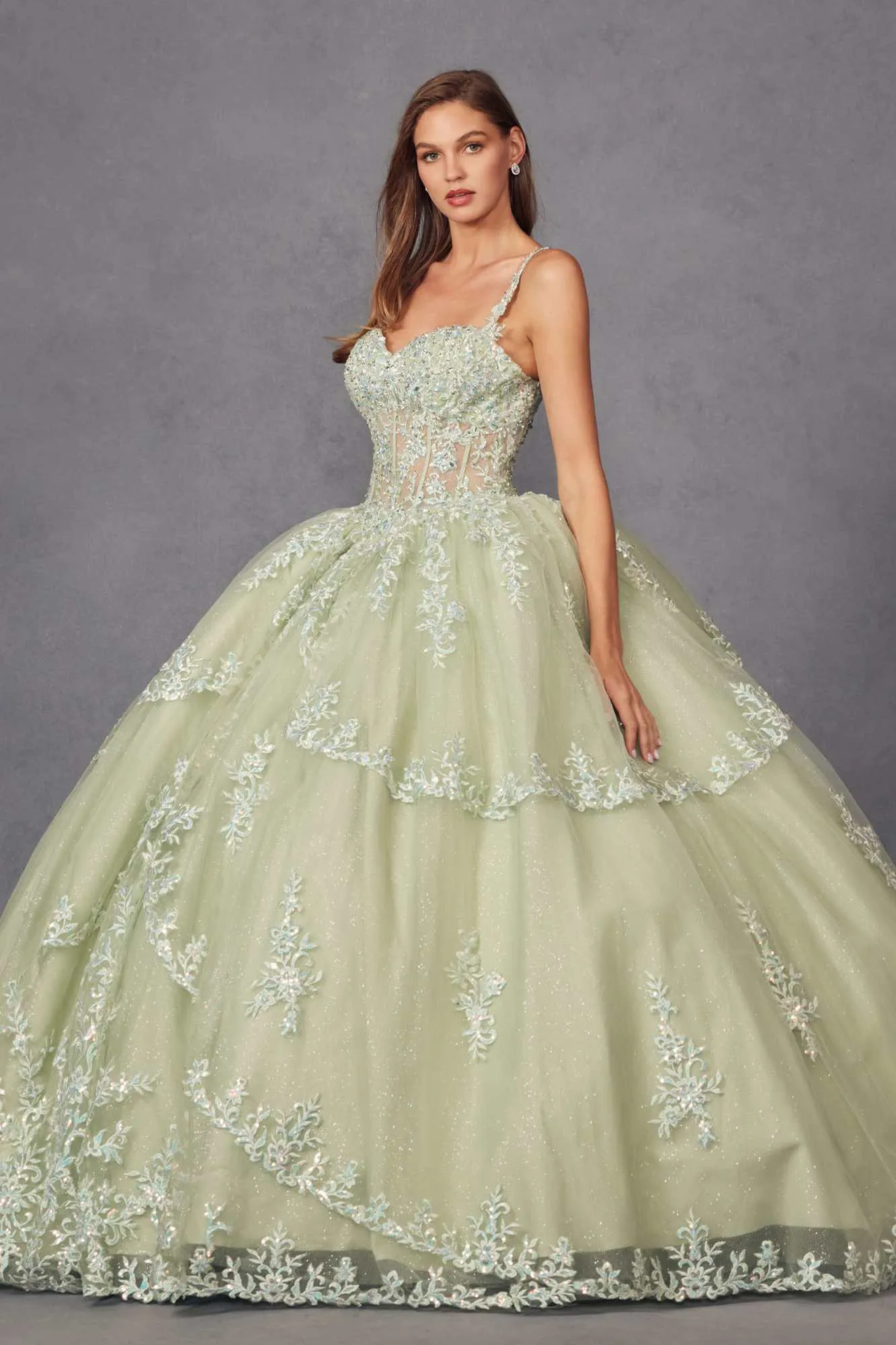 Juliet JT1450J Poofy Sweetheart Corset Boned Quinceanera Ball Gown