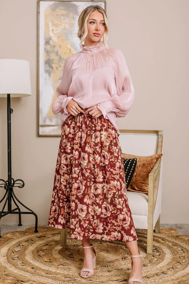 Just An Illusion Mock Neck Top | Blush