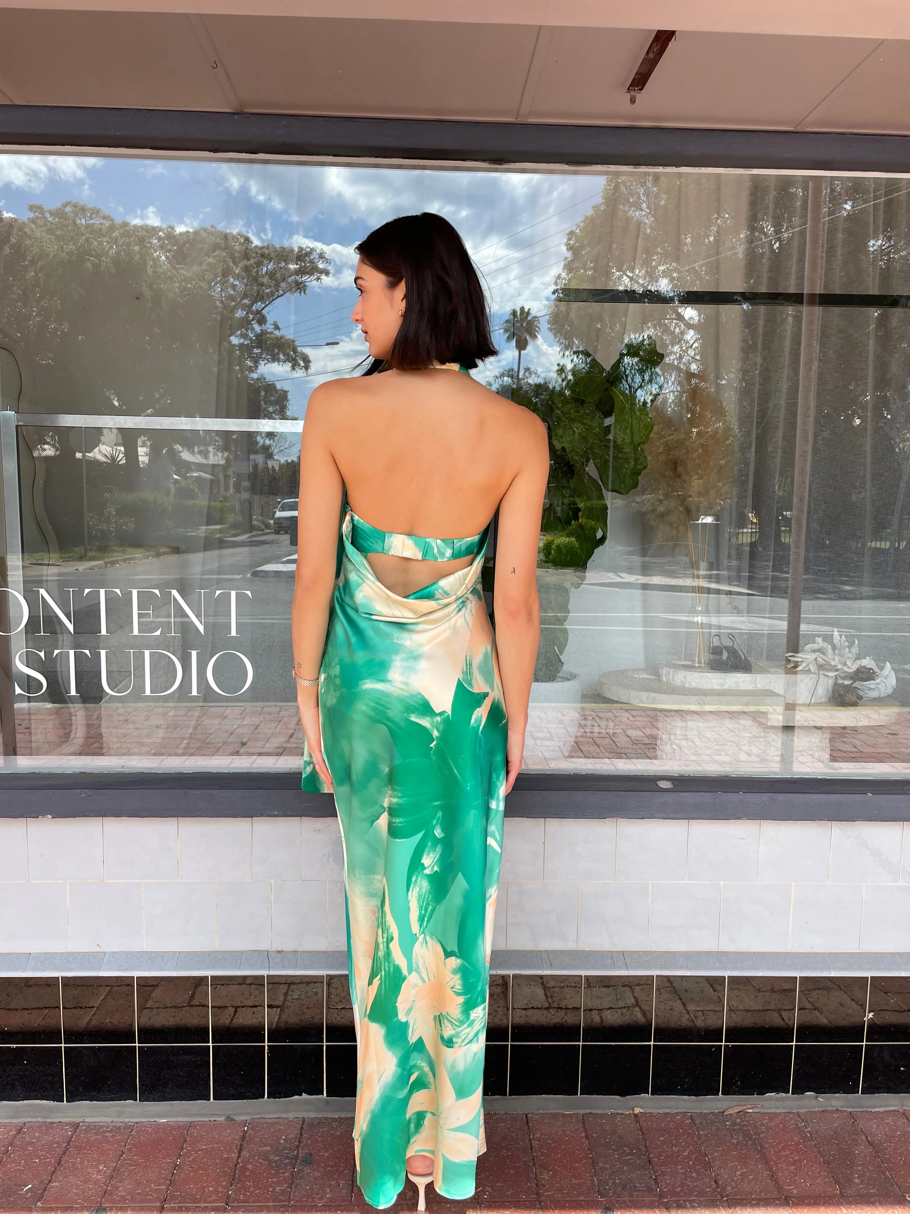 Kai Midi Dress Green Floral