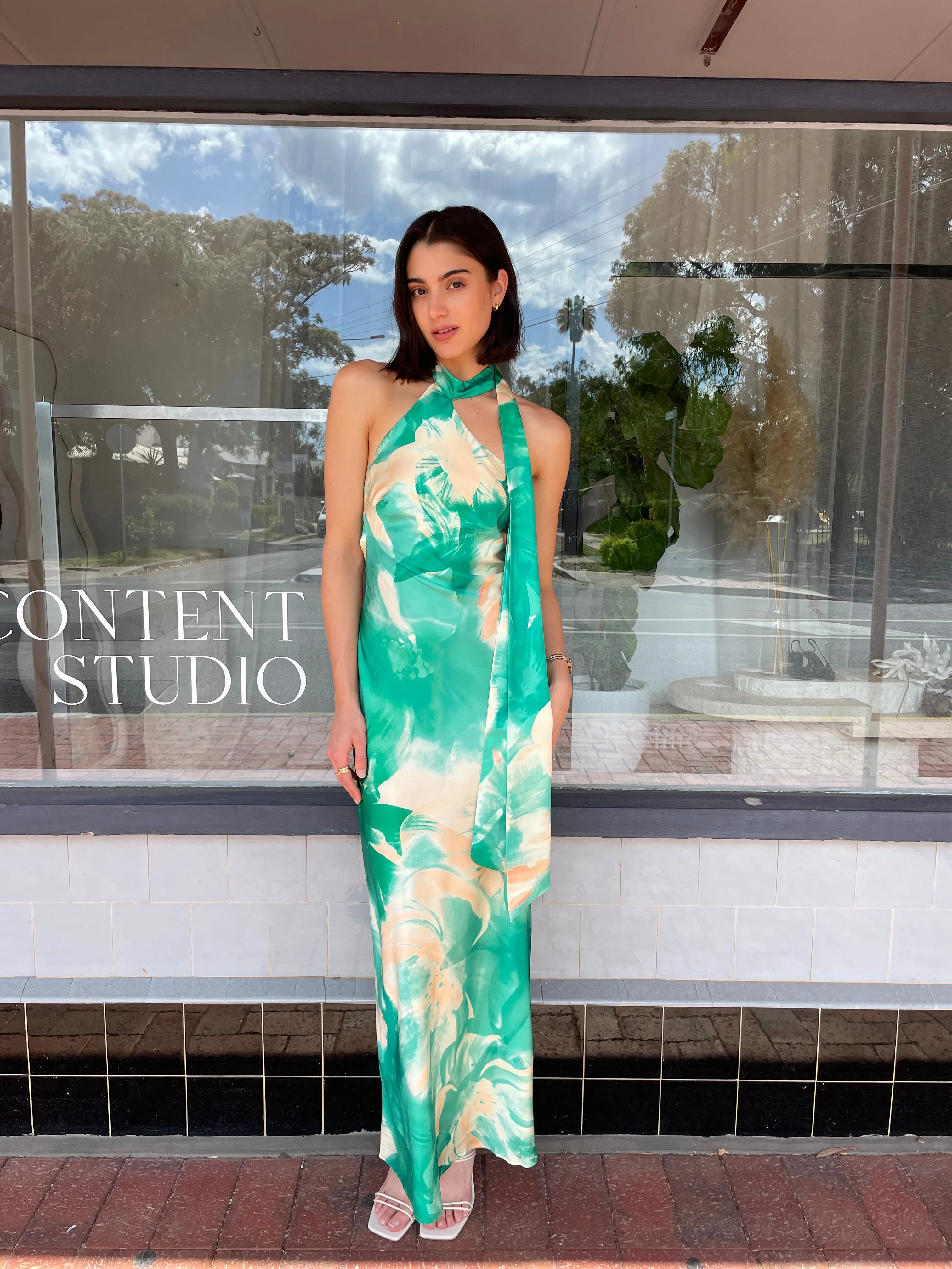 Kai Midi Dress Green Floral